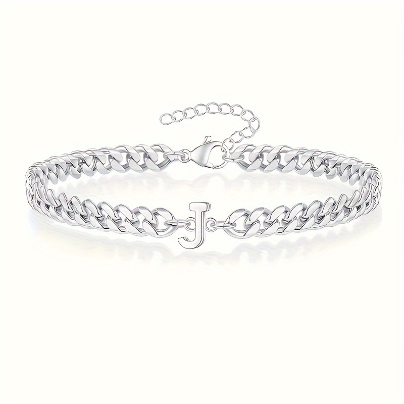 TEMU 1pc Stainless Steel Letter Bracelet, For Teenager