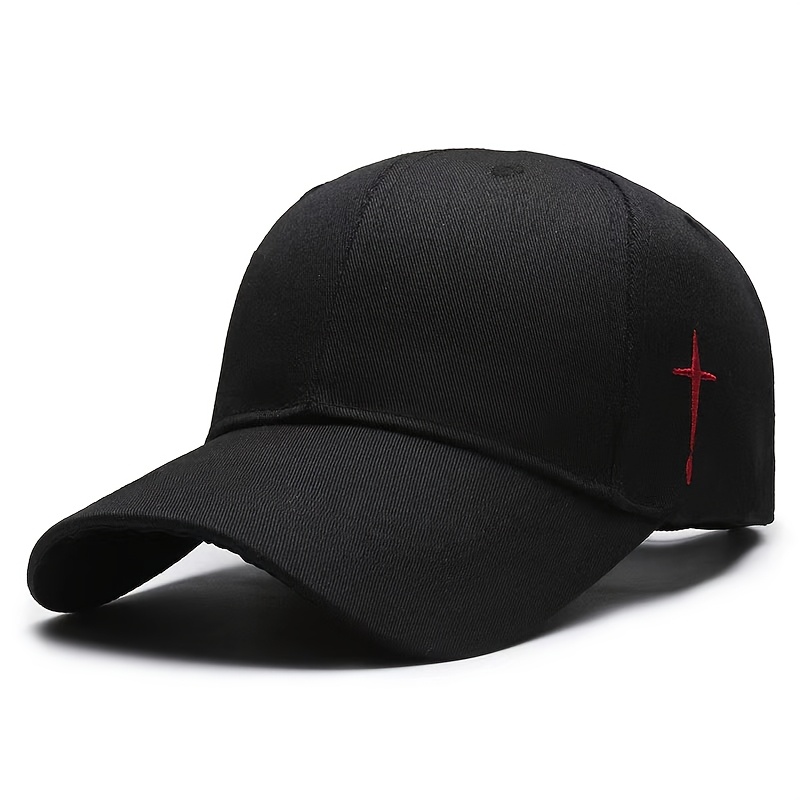 Image of New European And Four-season Comfortable Baseball Cap With Embroidered Cross, Casual And Versatile Unisex Snapback Hat