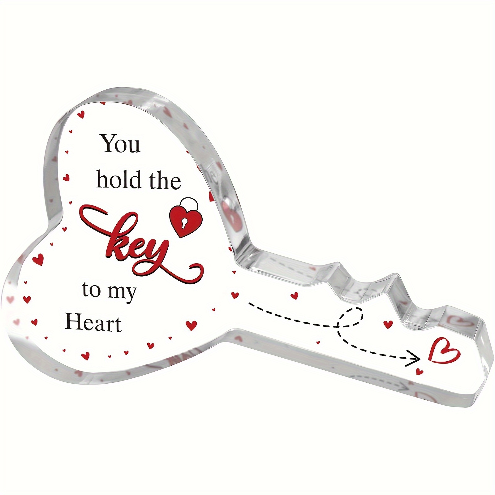 

1pc Acrylic Key-shaped Valentine's Day Gift For Him Or Her - Perfect Anniversary & Birthday Present For Boyfriend, Girlfriend, - Ideal For Desktop Decor