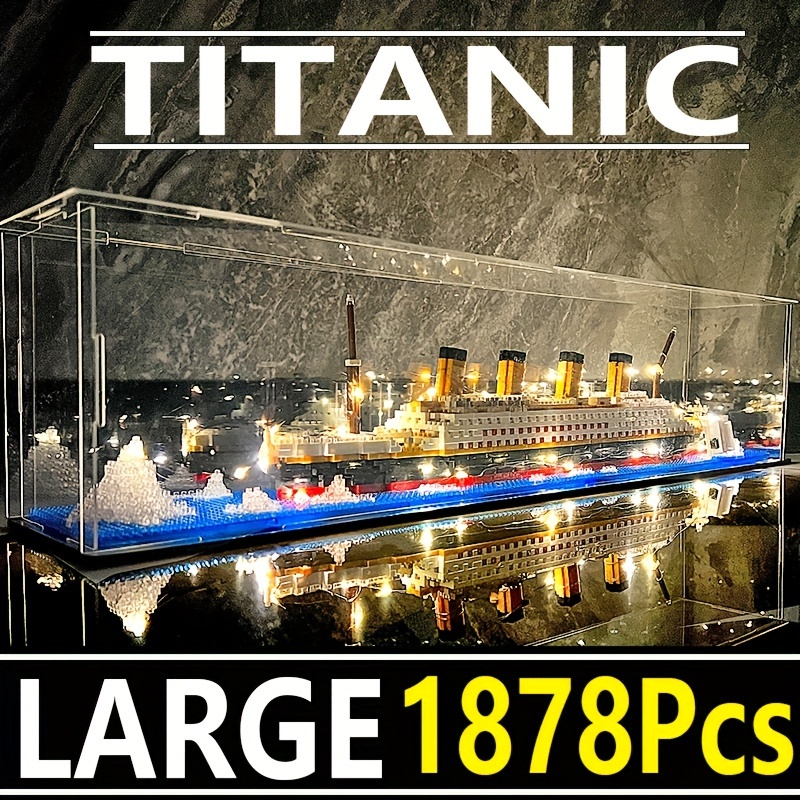 

Titanic Model Building Blocks, Iceberg And Ship Assembly Building Blocks Toys, Small Building Blocks, Birthday Gifts, Halloween Thanksgiving Christmas Gifts, Ship Model Assembly Toys