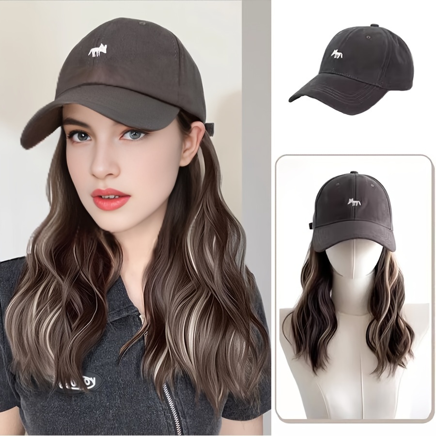 

1pc Women's Cap Wig, Synthetic - , , 12- Hat For Ladies