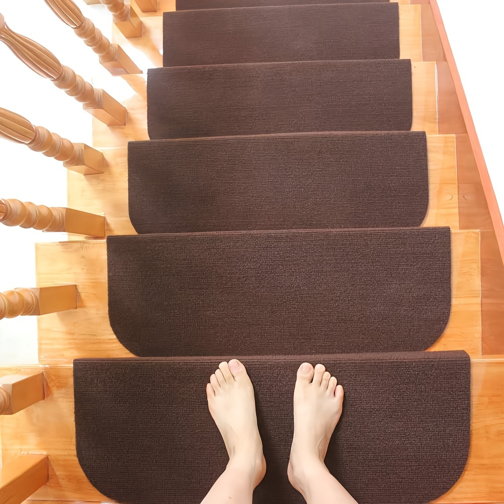 

13 Pcs Adhesive Carpet Stair Treads, Non-slip Step Stair Protection Cover Pads