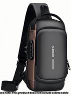 oxford fabric sling backpack with usb charging port adjustable strap casual outdoor crossbody bag for hiking and travel