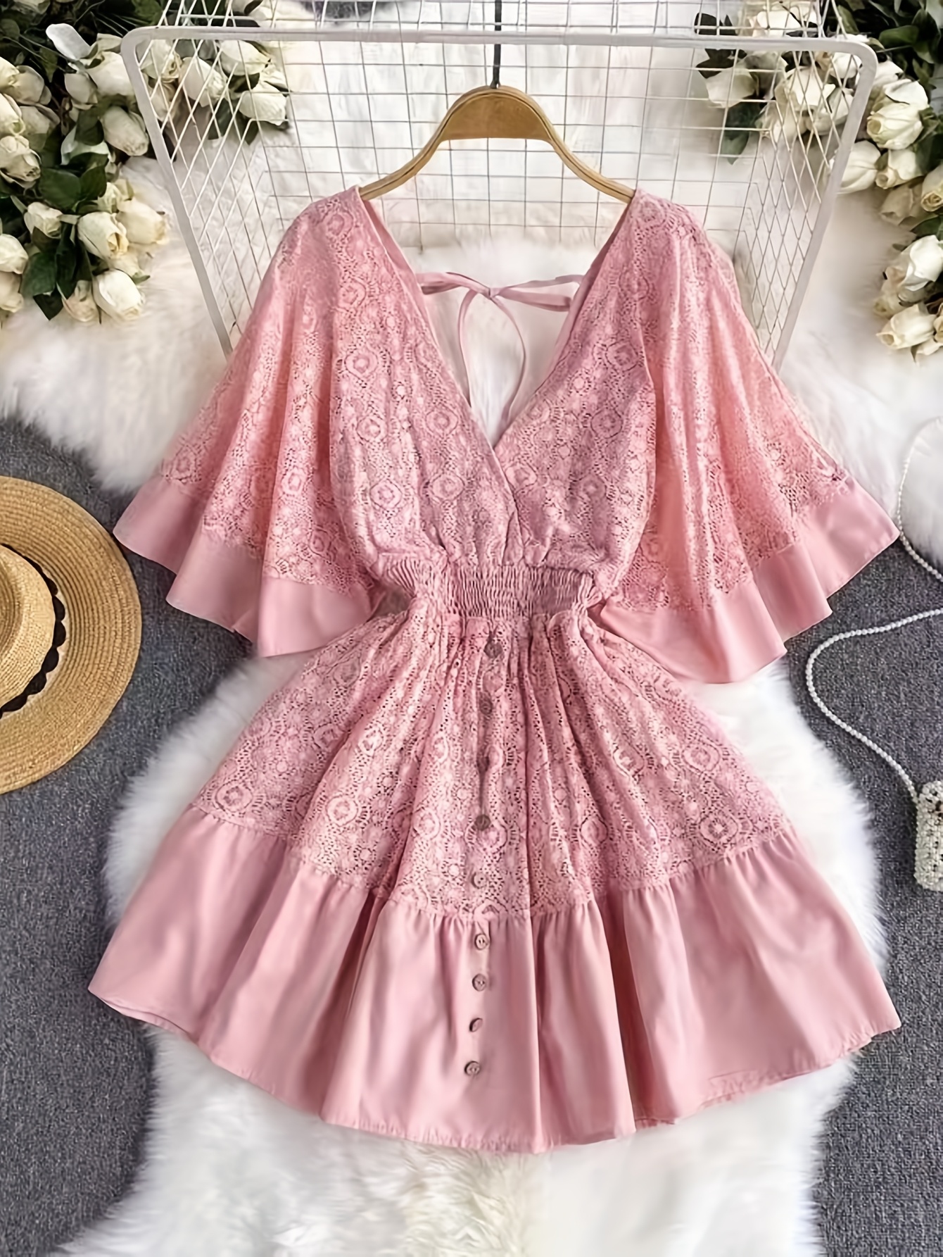 strapless open back dress Luna Batwing Dress main image 1