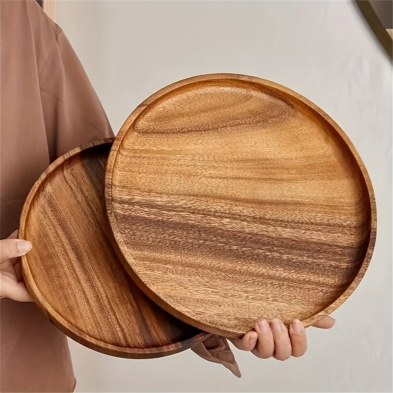 

Wooden Serving For Appetizers, Snacks, Drinks, Sushi, Steak, Pizza, Desserts, Cakes, Bread, Breakfast, Coffee, Tea - Carry Design For Home Kitchen And Restaurant Use