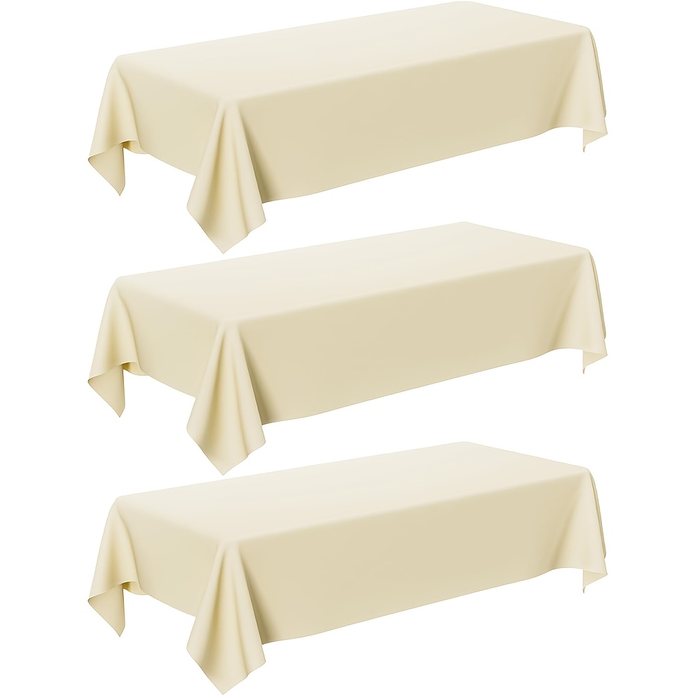 Ivory Tablecloth - 3/6pcs 54 X 108 Inch Rectangular Disposable Cream Table Covers, Beige Plastic Tablecloth, For Parties, Holidays And Gatherings Party Tablecloth Party Decorations