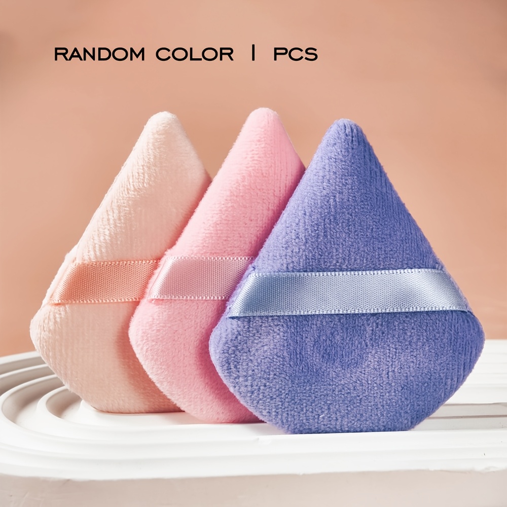 TEMU Set da 3 pezzi/ casuale, 1 applicatore triangolare per trucco, strumento a uso e asciutto per fissante e sciolta