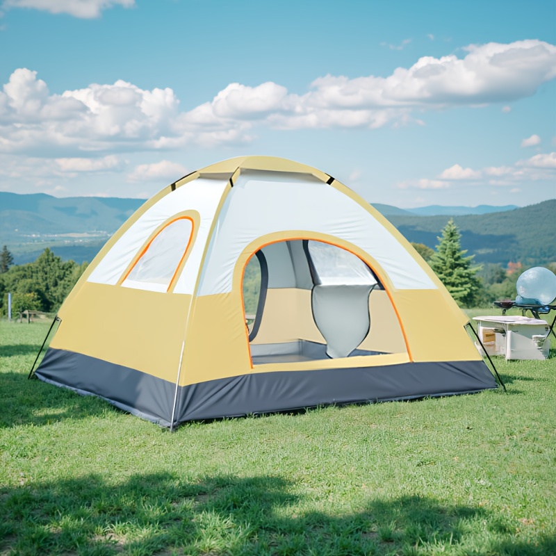 [3-Person Instant Tent] Koala 3-Person Instant Pop-Up Tent | Lightweight Portable Round Camping Tent with Zipper Closure, All-Season Blue Outdoor Shelter for Family Camping Trips, Sturdy Pole Support