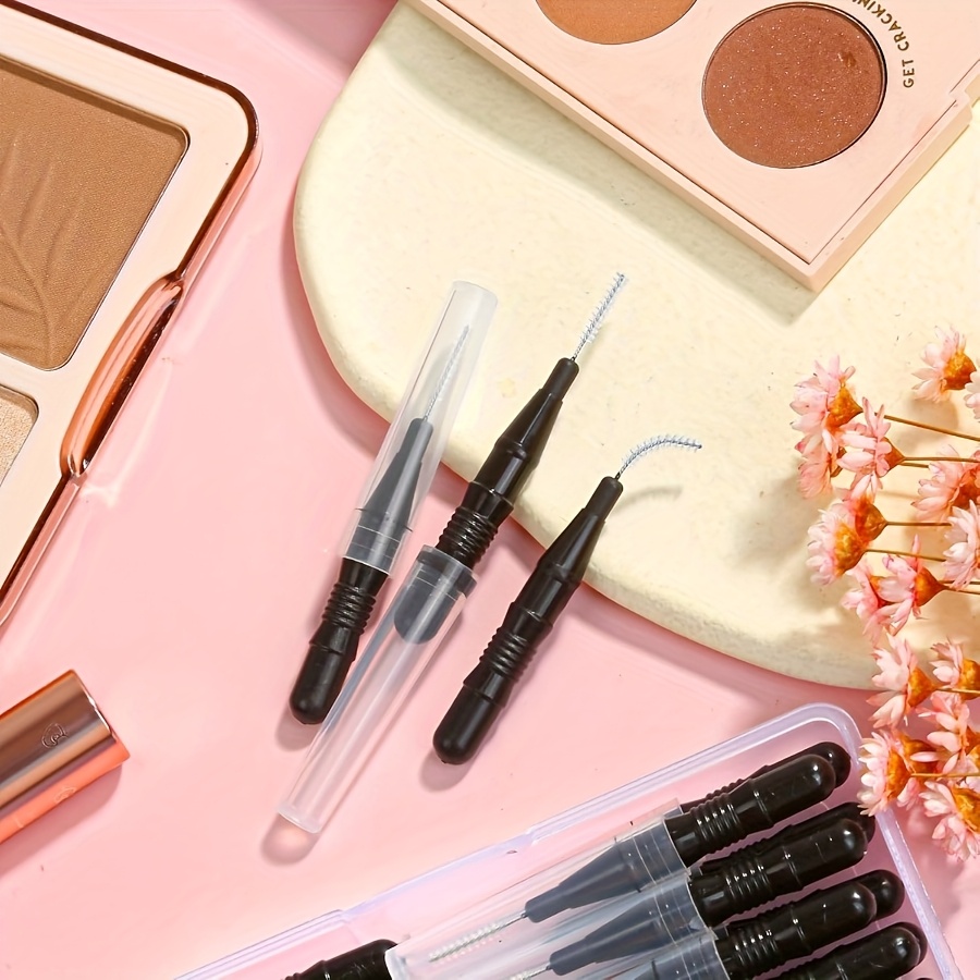5/20pcs Micro Eyebrow Brush with Cap for Brow Lamination