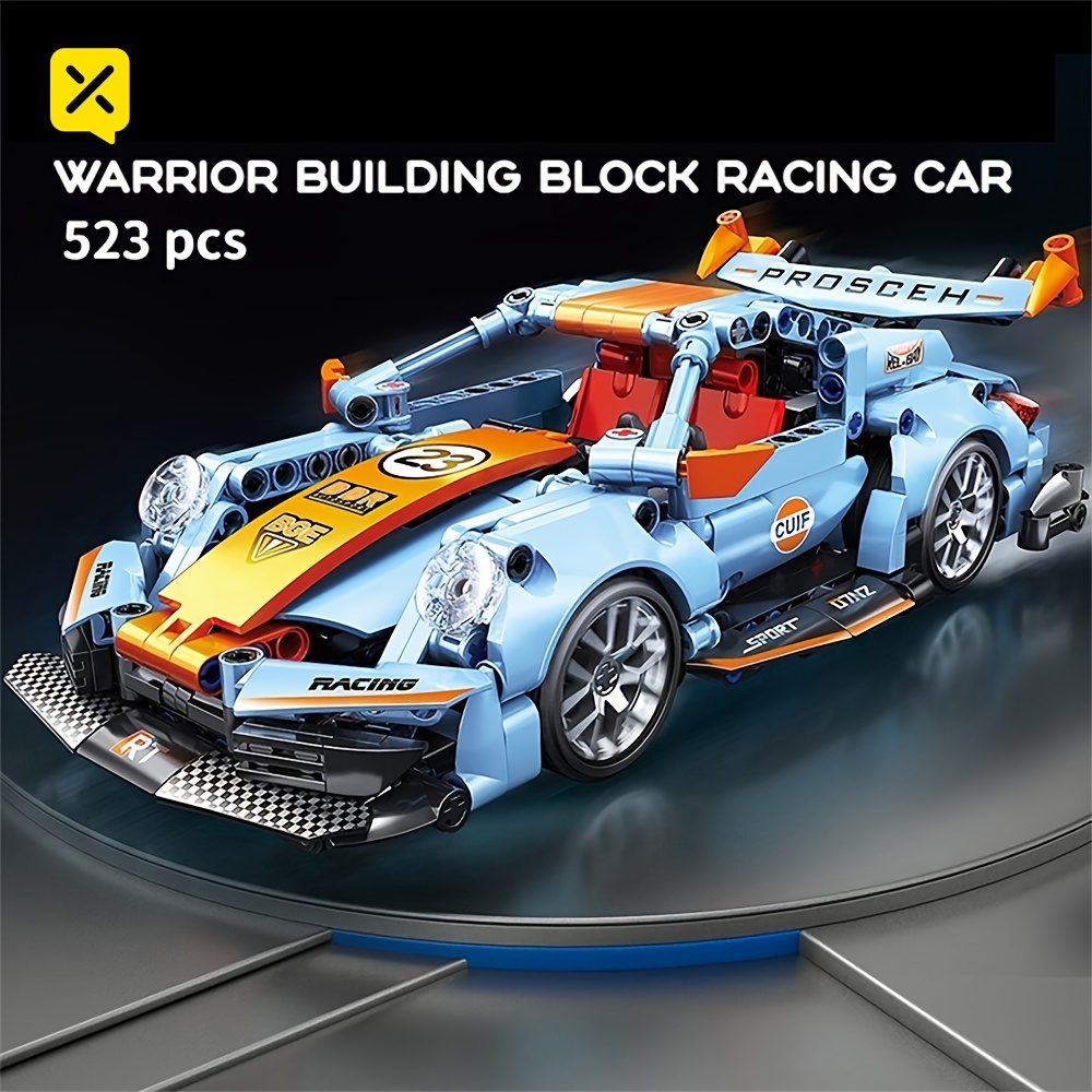 

New 523pcs+ Blue Sports Car Technology New Model Toy Car Building Blocks, Car Assembly Racing Building Blocks Toys, Children And Adult Gifts, Halloween/thanksgiving/christmas Gifts