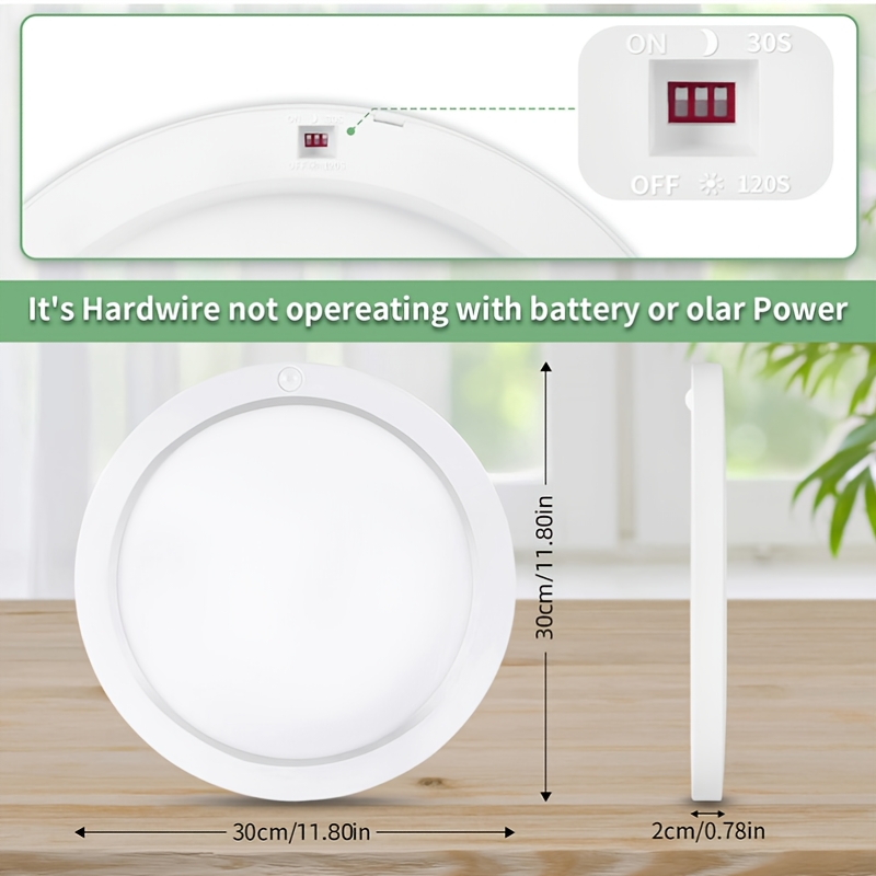 Image of 8pack 24w Modern Led Ceiling Light Panel Down Lights Bathroom Kitchen Bedroom Lamp With Motion Sensor For Bathroom, Bedroom, Kitchen, Hallway, 3000k/4000k/6000k 3 Colors Changing No Remote, Ip65