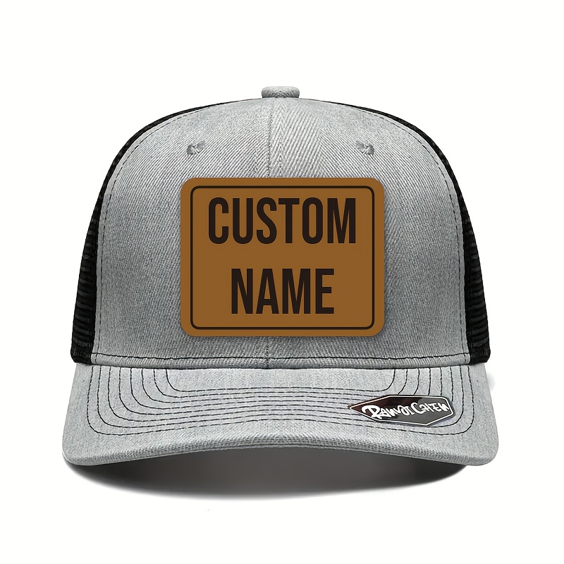 

Custom Name Leather Patch Baseball Cap By – Personalized Design – Adjustable Hat With Name , High-quality , Ideal For Gifts Or Daily Use