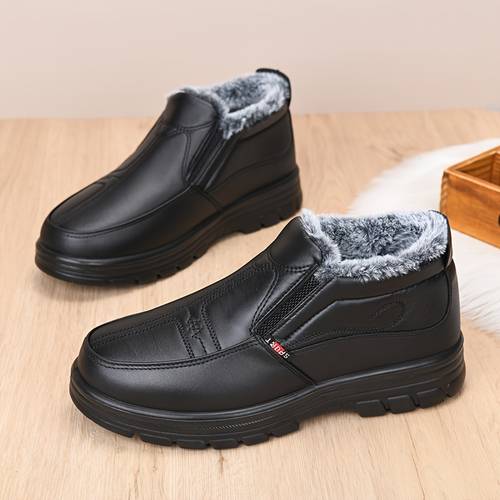 mens shoes with plush lining thickened and warm middle aged and elderly dad shoes high quality and slip resistant shoes for elderly men dad shoes winter mens business casual shoes business shoes suitable for weddings