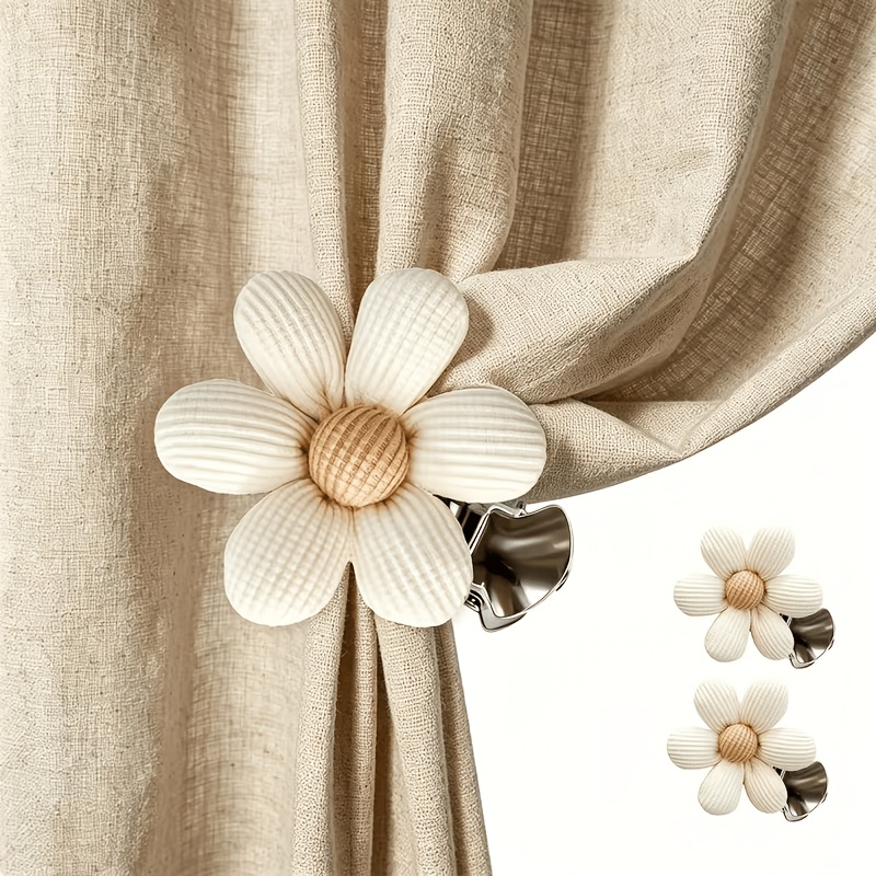 TEMU 2pcs Curtain Tieback Set, Decorative Curtain Tiebacks, Curtain Clips, Curtain Decor For Home Bedroom Window Decoration, Handmade Non-piercing
