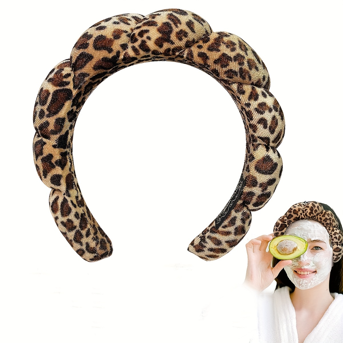 

Elegant Bohemian Leopard Print Headband - Cotton Blend, Daily Use Hair Accessory, Single Piece, Non-feather, Versatile For Skincare, Face Washing, Casual Outwear, Parties, And Birthdays