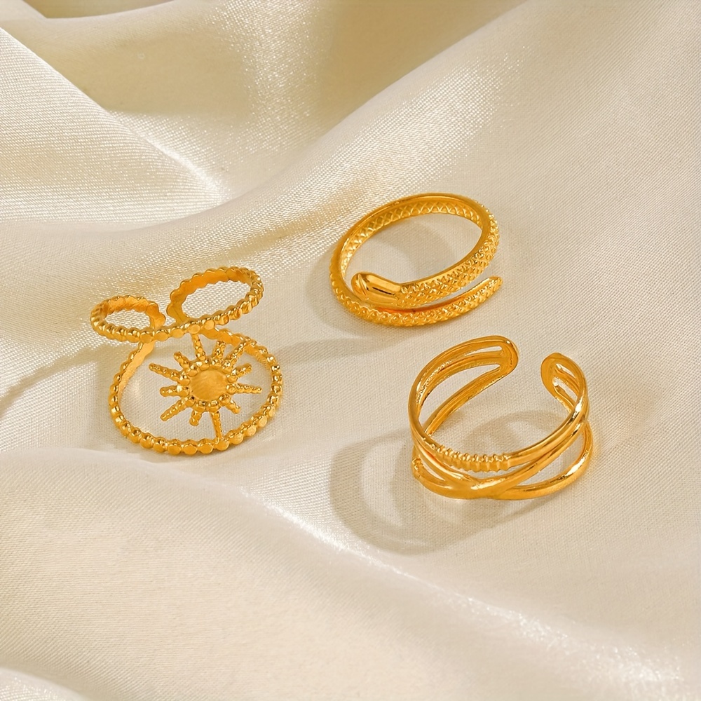 conjunto 10 anillos moda mujer anillos abiertos acero Temu