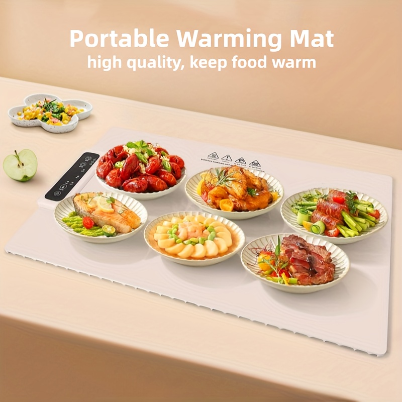 Heating Pad, Multifunctional Insulation Board, Kitchen Heating Mat, Desktop Heating Pad, Food Warmth Mat for Kitchen, Silicone Heating Pad, Rollable Food Heater, Countertop Burner, Kitchen Food Warmer, Foldable Storage, Flexible Shape, Timer Control
