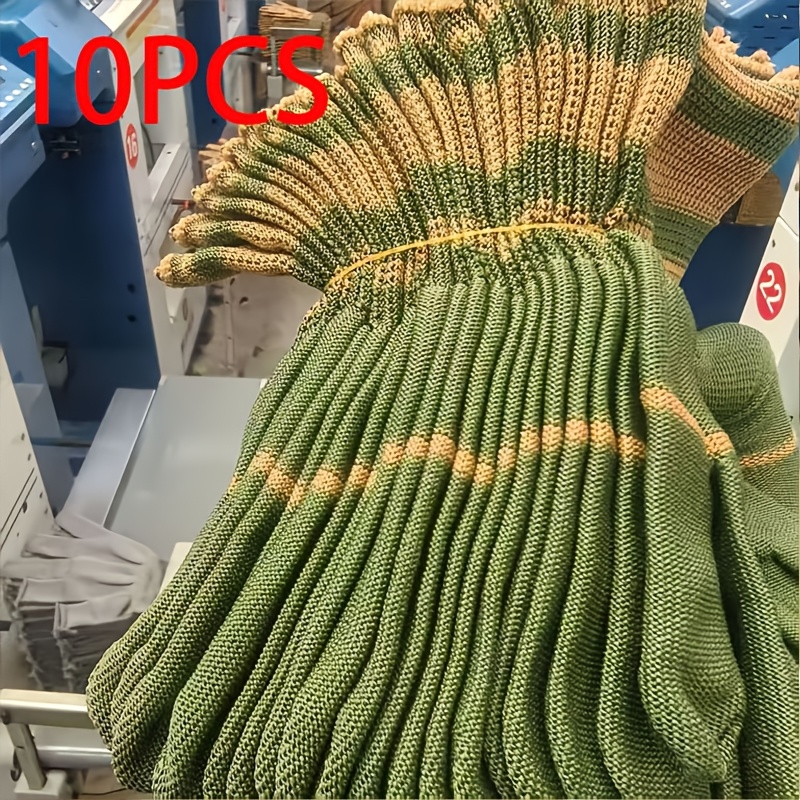 Image of 10pcs Nylon Outdoor Gloves, Lightweight Non-slip Grip Texture, Suitable For Cycling, Fishing, Camping And Multiple , Fits All With For Men And Women, Elastic Closure Design For , Removal, And Cleaning