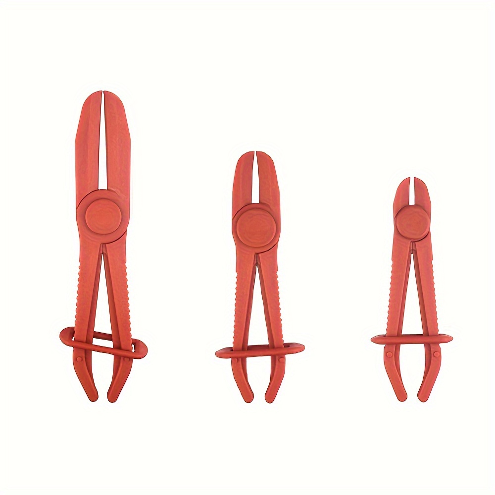 TEMU 3pcs Hose Clamp Pliers Hose Pinch Pliers Line Clamps For Fuel Hoses, Gas Lines Brake Hoses, Radiator Hoses, Coolant Hoses, Flexible Hoses, Red