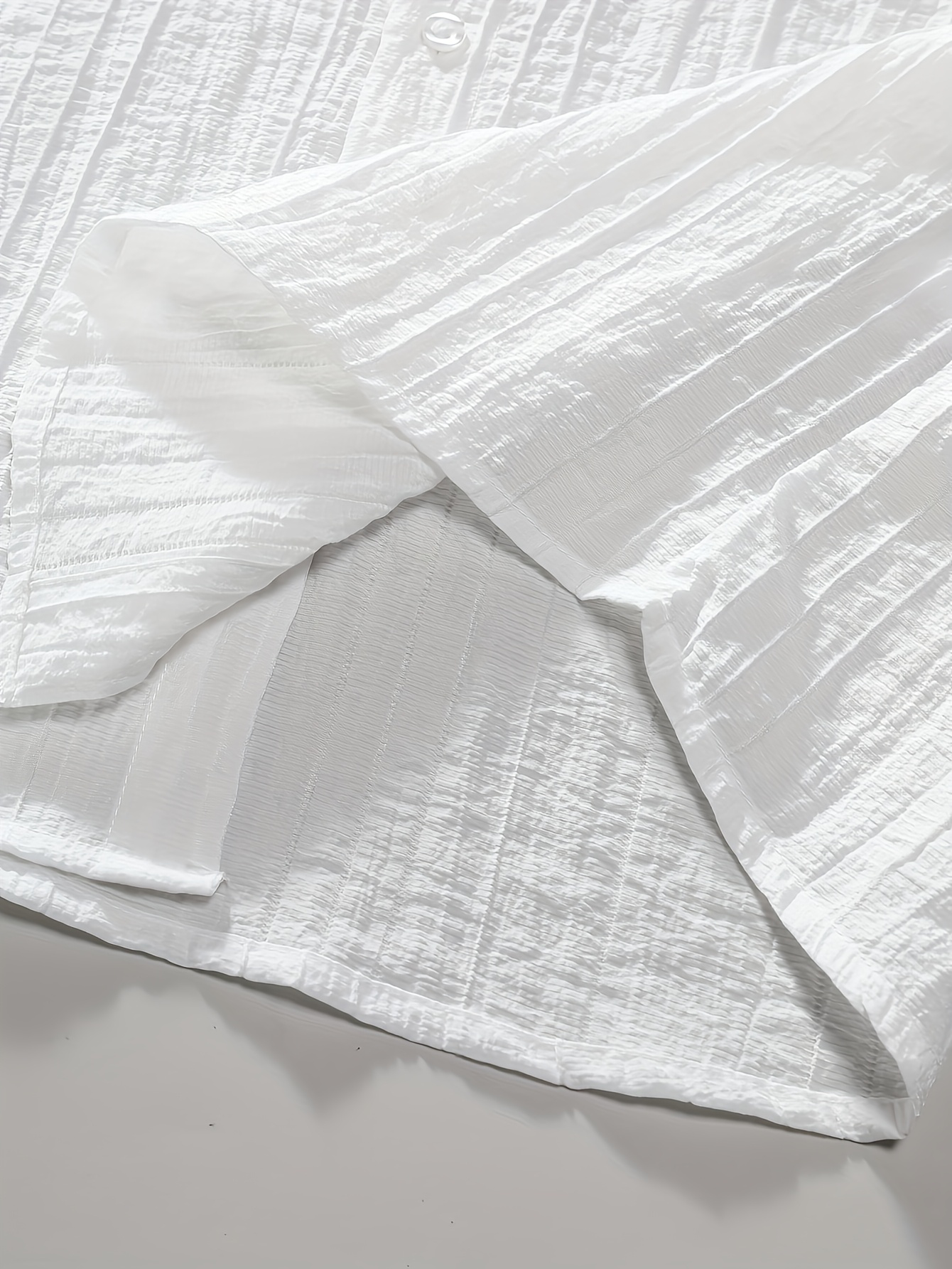 Owens OBM Men's Summer Short Sleeve Shirt - Lightweight Breathable Solid Color Button-Up Casual Shirt with Stand Collar, Machine Washable for Beach Vacation, Pool Party & Casual Attire, Beach Shirt