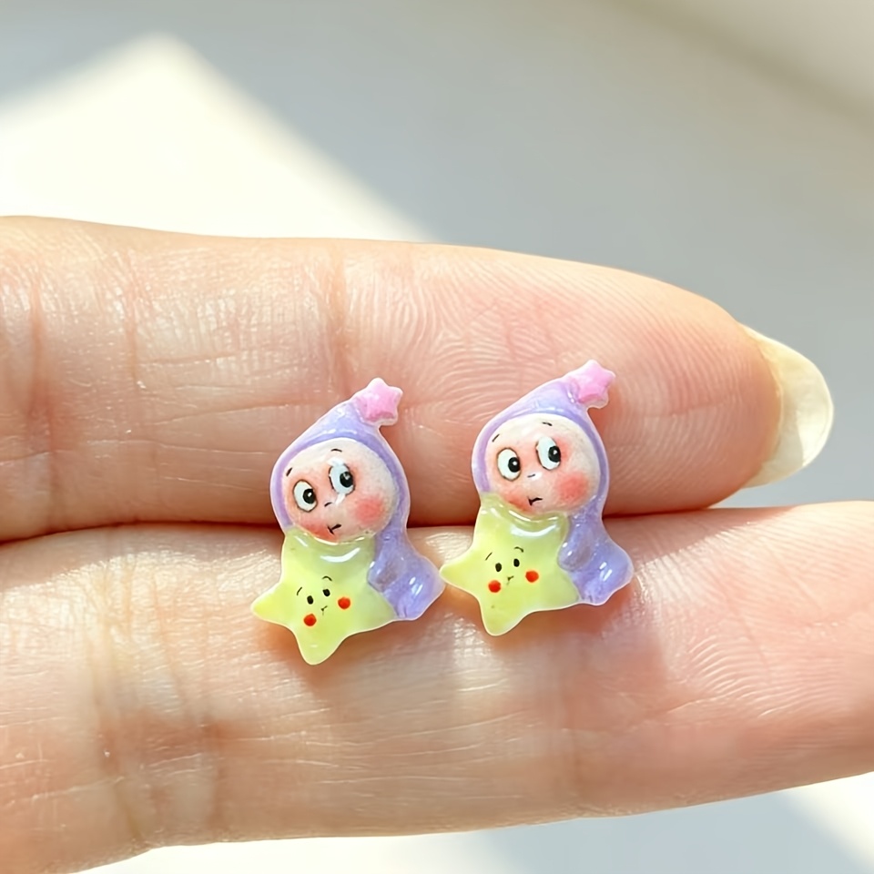 Women's Mini Cute Purple Star-shaped Earrings