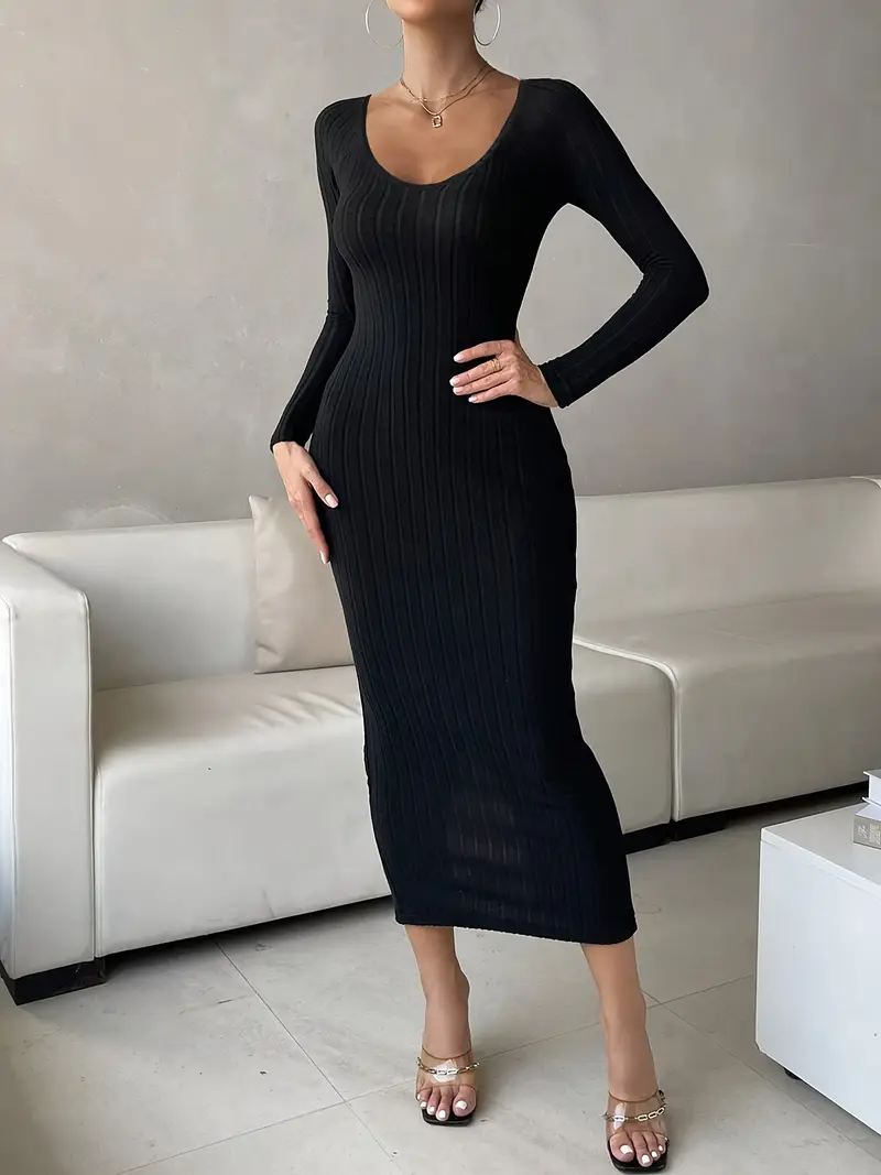 ladies ribbed dress & Other Stories | Midi | Red long sleeves The Ribbed Mock Neck Midi