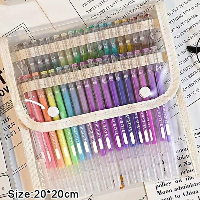 TEMU 36pcs/bag 0.5mm Gel Pens Multi Color Highlighters Art Markers Cute Stationery Drawing Painting Pens School Office Supplies
