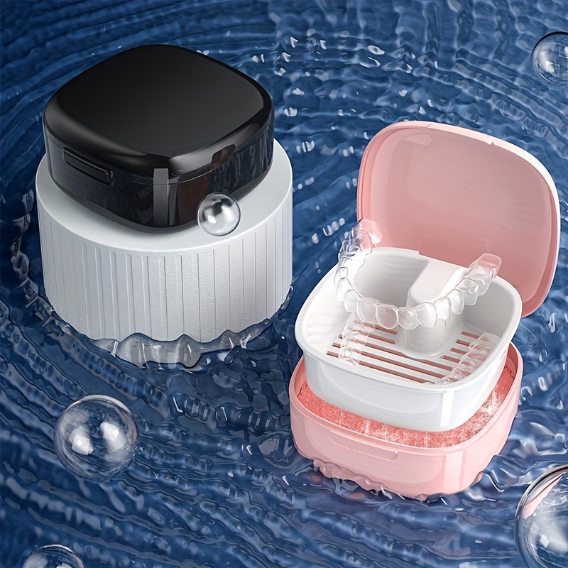 Waterproof & Moisture-Resistant Lockable  Case - Portable Teeth Straightener & Retainer Storage Box with Locking Mechanism, for orthodontic Aligners, Dentures, Night - Travel-Friendly