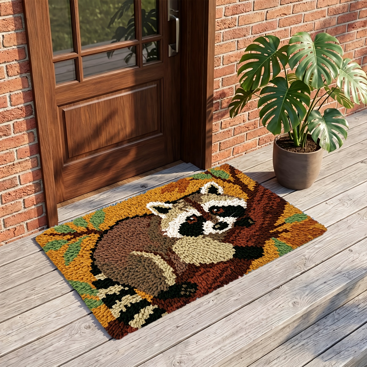 Lock Hook Kit with Cute Raccoon, DIY Tapestry Craft Set