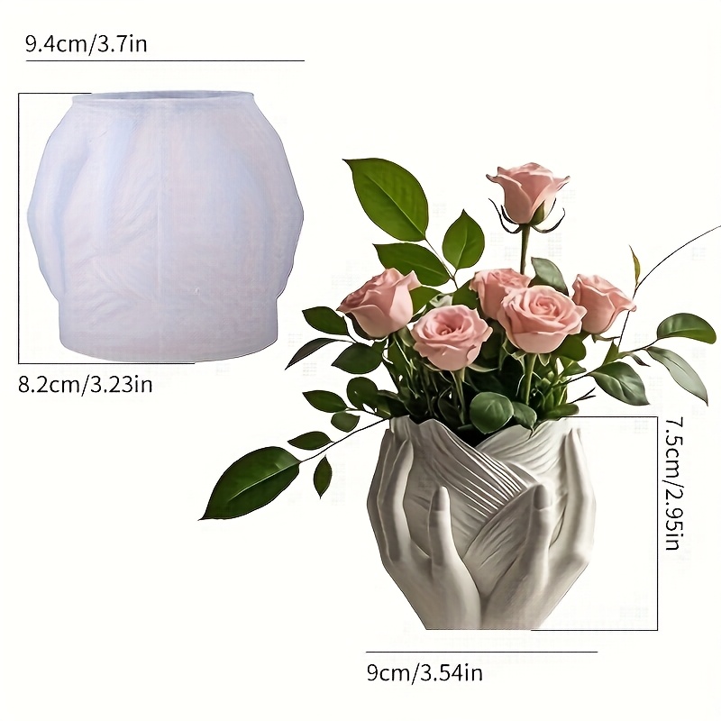 E-shop Harz Silikonform . 3D Doppelhände Herz Vase Silikonform, Ton Silikonform. Realistisches Doppelhände Herz Design, Exquisite Textur Nordische