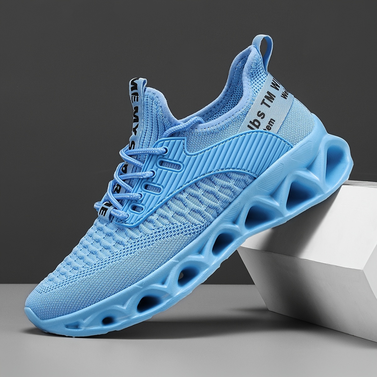 mens light blue breathable mesh sports shoes lightweight - Temu display picture 1
