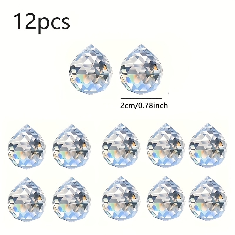 Image of 6/12/24pcs Crystal Prism Sun Catchers - Pendants For Home & Garden Decor, Perfect For Weddings, Engagements, Birthdays &