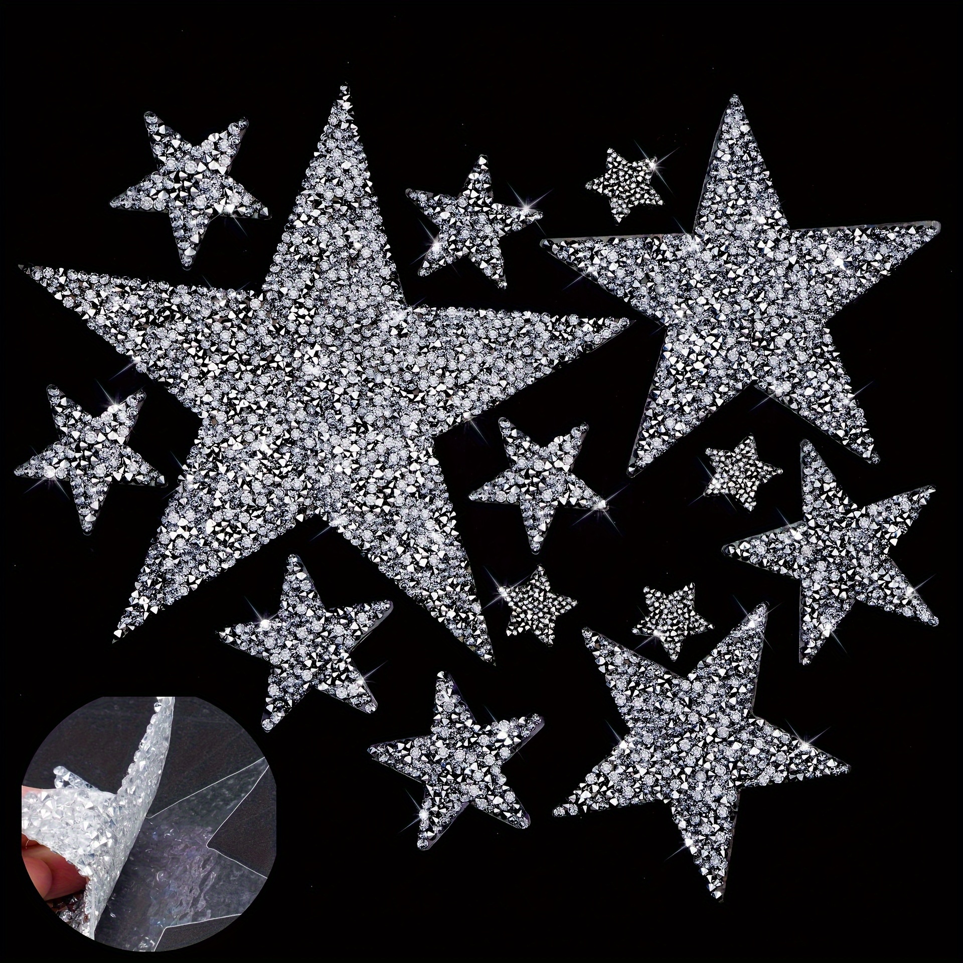Star Patches Rhinestone Star Iron On Patches Adhesive Star - Temu