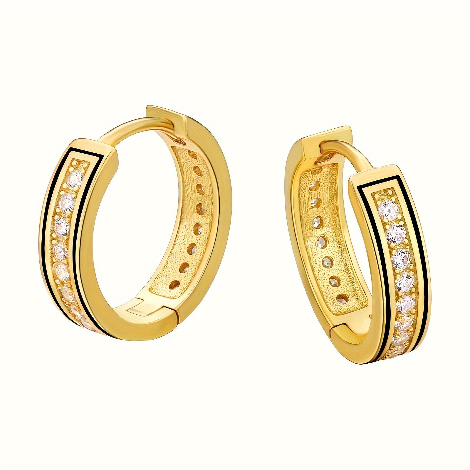 

ICEDCHICS 15MM Boucles à cercles de style décontracté, plaquées or , synthétique, aiguille d'oreille en cuivre, non magnétique, élégantes avec accessoire et pour