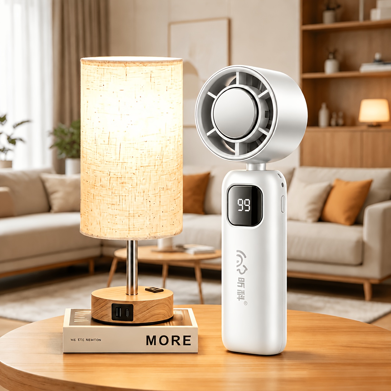 2026 Portable Handheld Fan, Usb Rechargeable Quiet Personal Fan With Neck Hanging Design, Compact Lightweight Fan For Travel, Office, Home, Camping, And Outdoor Use