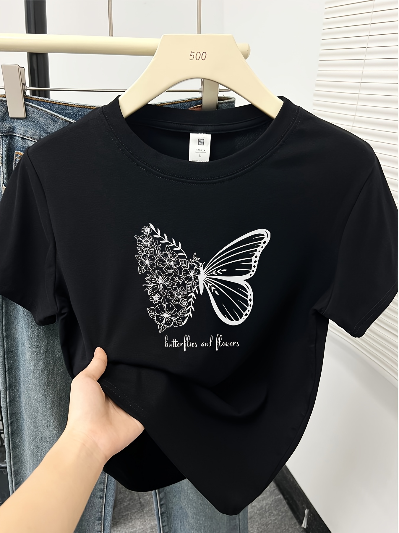 womens summer   floral print short sleeve t shirt light grey   fit round neck casual streetwear   washable spring summer fashion tee   shirt comfortable fabric Product details 0