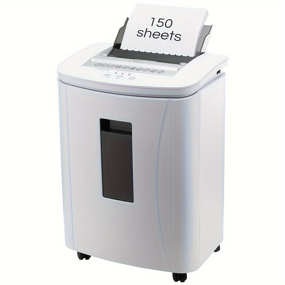 

Paper : 150 Sheets Automatic 30min Micro-cut Security P4 Credit Card/cd/staple Home Office With 6.6 Gallon Bin