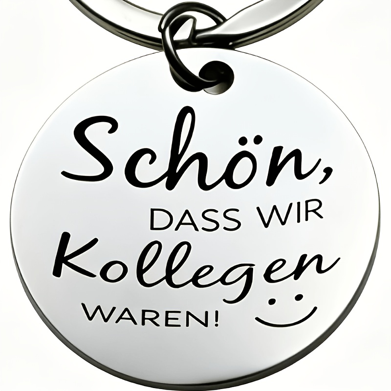 Image of 1pc Colleague Farewell Stainless Chain "glad To Have Colleagues" German Engraving Pendant Workplace Farewell Gift Daily Item