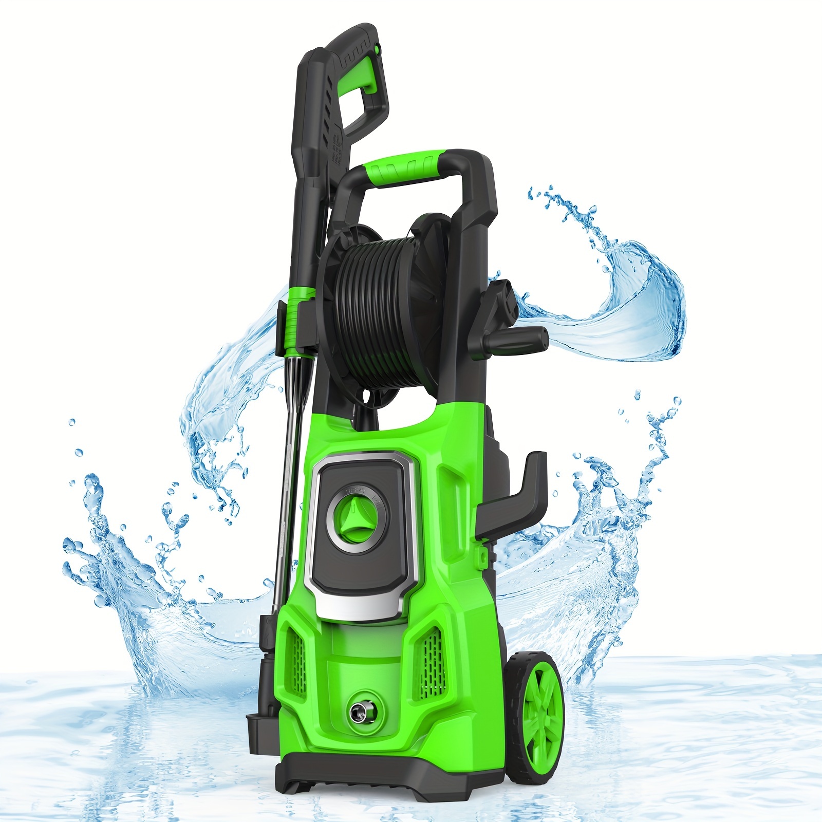 

Electric Pressure Washer, 3200 Max Psi, 2.6 Gpm Power Washer Machine With Hose Reel, 4 Quick Connect Nozzles For Cars/patios/floor Cleaning