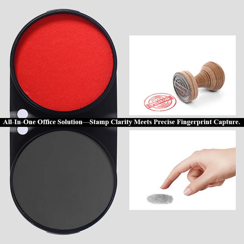 Dual-sided Stamp & Fingerprint Ink Pad - -one Professional Seal Pad Suitable For Office, Bank, Clinic - Chemical-free, Portable Ink Pad For Stamps &