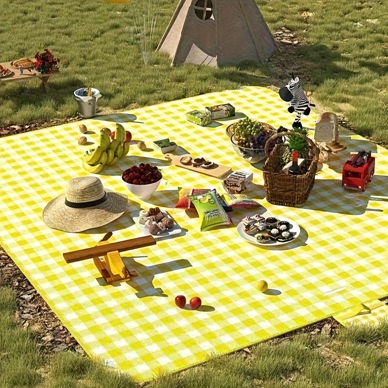 

easy Clean" Extra Thick Waterproof Picnic Mat - Portable, Washable Outdoor Blanket For Camping & Lawn Parties