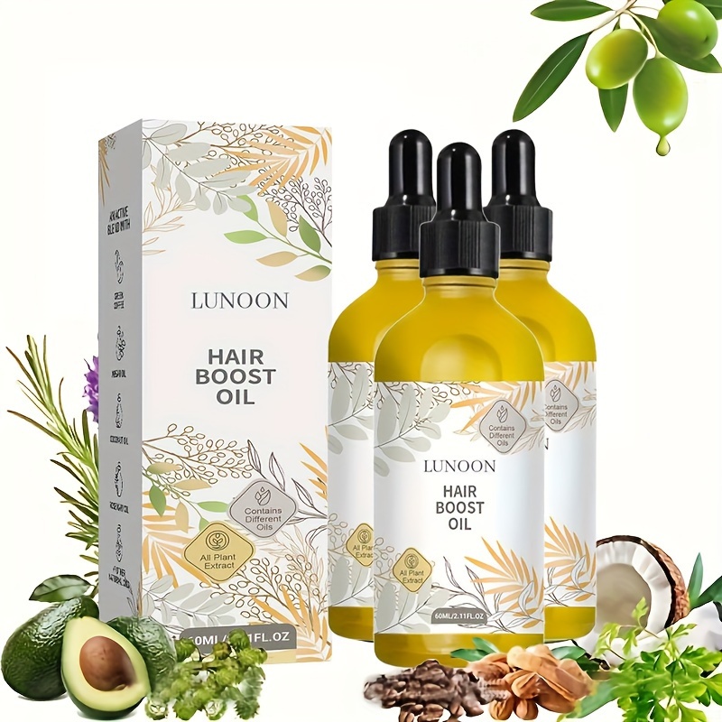 

60ml Hair Boost Oil, Plant Extract Hair Care Serum, Strengthens Hair, Healthy Hair Penetrates Root To Tip