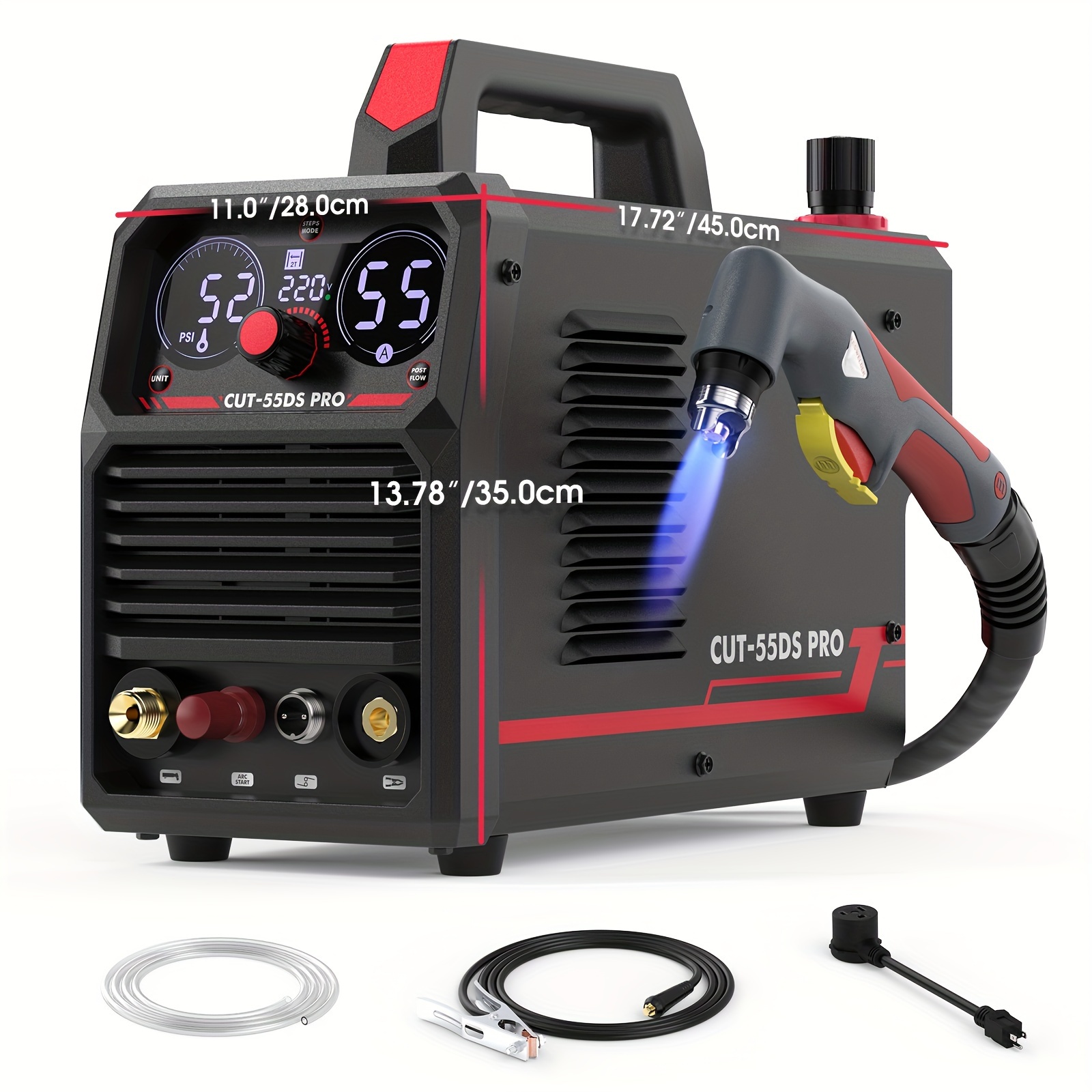 

Yeswelder 55 Amp Plasma Cutter Non-high Frequency, Large Led Digital Display Non-touch Arc, Digital Dc Inverter 110/220v Dual Voltage Machine Cut-55ds Pro New