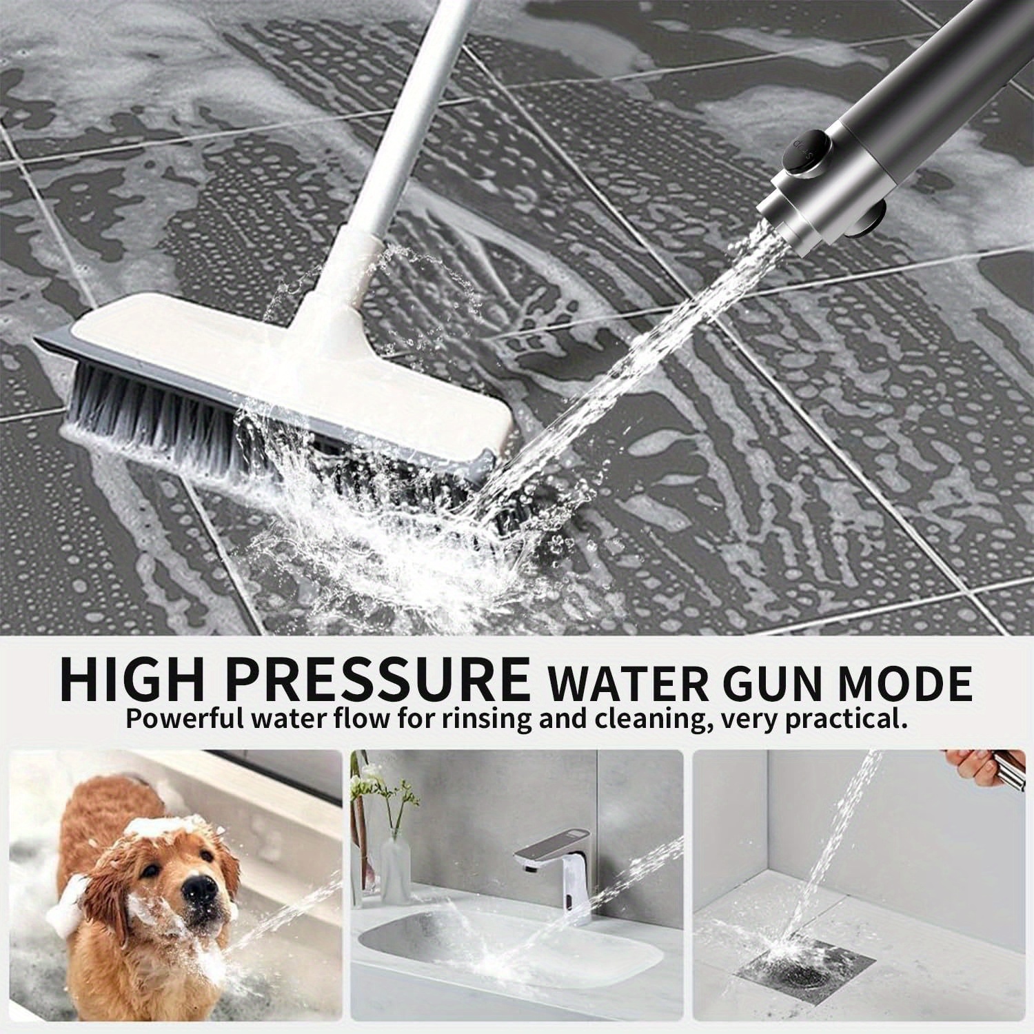 10pcs High-Pressure Shower Set with Turbine Spray, Wall-Mounted, 3-Level Adjustable Spray Mode, with 6 Dirt Removal Water Filters, Comfortable And Skin-Friendly, Bathroom Shower Additions, Shower Nozzle And 60-Inch Hose Set