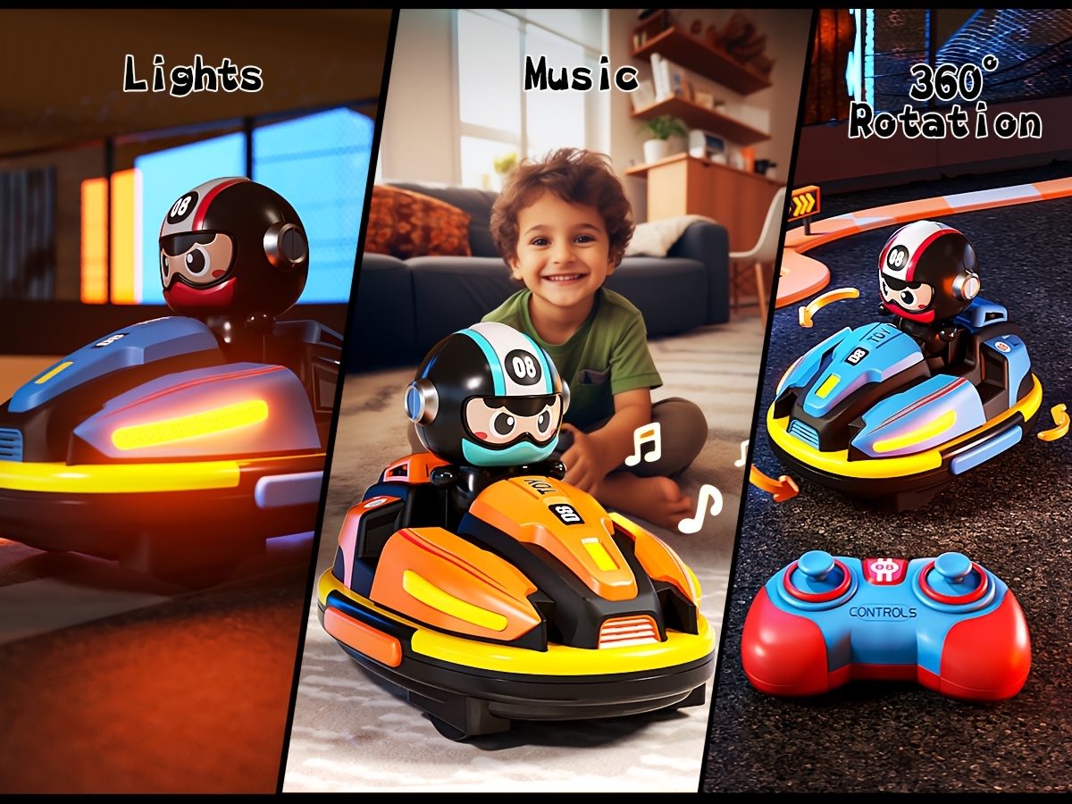  remote control car drift stunt bumper cars two person racing kart with music lights indoor outdoor interactive toy for birthday parties halloween and christmas gifts Product details 4
