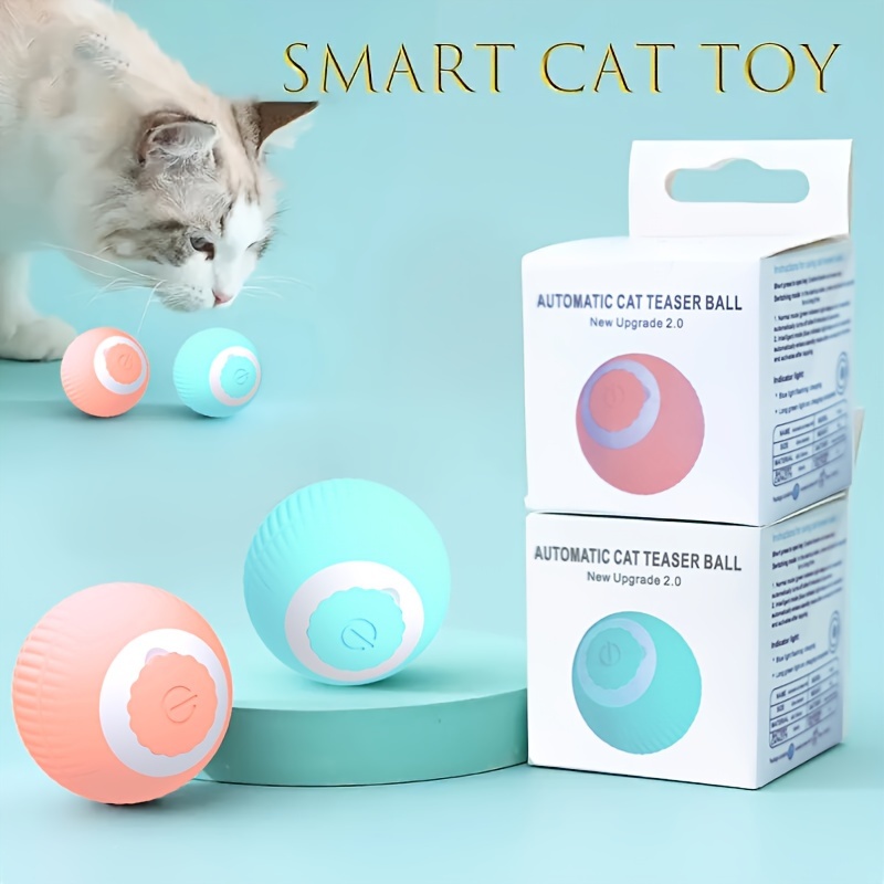 

Interactive Smart Pet Toy For Cats & Dogs - Usb Rechargeable, Striped Silicone Rolling Ball With Automatic Movement For Endless Fun And Exercise