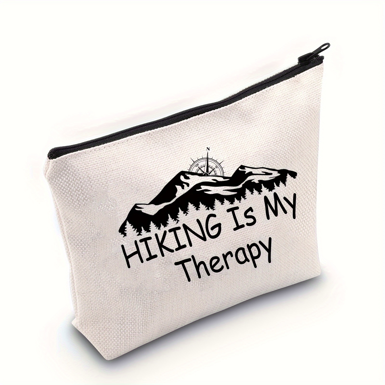 

Hiking Makeup Cosmetic Bag, Hiking Is My Therapy Mountain Gift, Pouch, Outdoors Gifts For Women