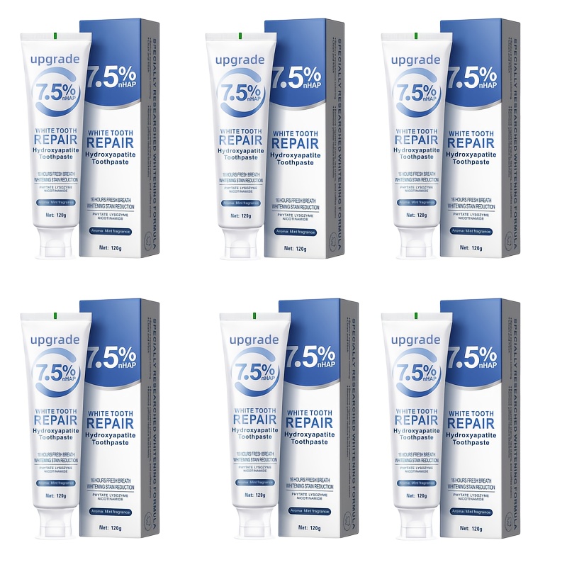 TEMU 6pcs 7.5% Nano Whitening Toothpaste, Hydroxyapatite Cleansing Toothpaste, Deep Cleansing Toothpaste, Mint Flavored Toothpaste, Suitable For Home