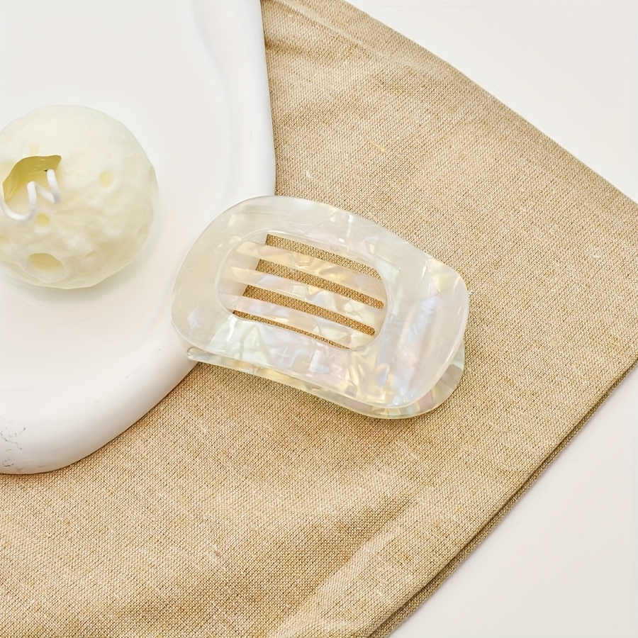 TEMU 1pc Set For Women Pvc O-shaped Flat Hairpin Sweet Cute Thick Hair Thin Hair For Everyday Back Of Head Updo Use Driving And Lying Down Suitable For Women Accessories Day Gift Casual Vacation