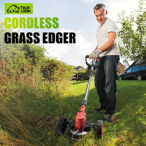 cordless lawn mower with 2 x 1500mah batteries 3 interchangeable blades lightweight portable lawn mower for yards driveways ideal for professionals garden maintenance ergonomic metal construction